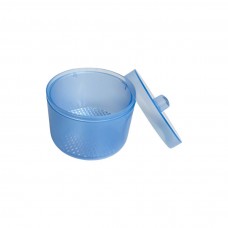 Бокс ( контейнер) для стерилізації та дезінфекції манікюрних фрез з кришечкою, блакитний