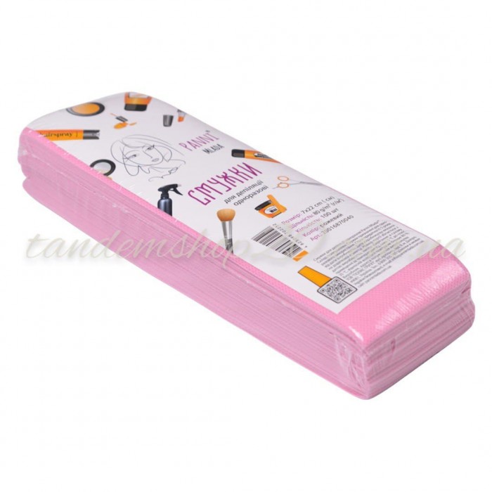 Полоски тканевые для депиляции в упаковке Panni Mlada, розовые, 7х22 см, 100шт.