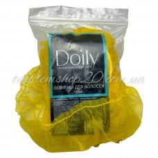 Пов'язка для волосся на резинці, спанбонд, упаковка 10 шт, колір жовтий