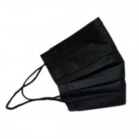 Маска для обличчя косметологична захисна тришарова Medicom одноразова чорна 50 шт