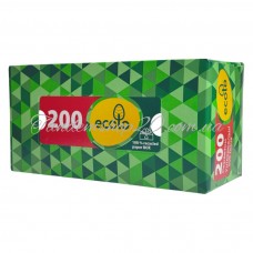 Серветки косметичні у картонній упаковці Ecolo Ruta двошарові білі 200 шт, 1 упаковка