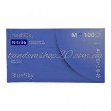 Перчатки одноразовые нитриловые без пудры голубые BlueSky Mediok 100 шт, 3.8 грамм размер M