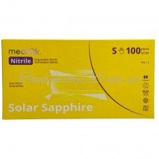 Перчатки одноразовые нитриловые без пудры желтые Solar sapphire Mediok 100 шт, 3.8 грамм размер S
