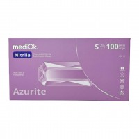 Рукавички одноразові нітрилові без пудри лілові Azurite Mediok 100 шт, 3,8 грам розмір S