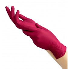 Рукавички одноразові нітрилові без пудри бордові RUBY Mediok 100 шт, 3.8 грам розмір L
