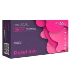 Перчатки одноразовые нитриловые без пудры ярко-розовые Mediok Rose Lake 100 шт, 3.5 грамм размер S