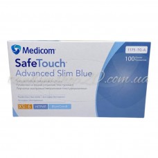 Рукавички одноразові нітрилові без пудри блакитні Medicom 100 шт 3,6 грама    розмір XS