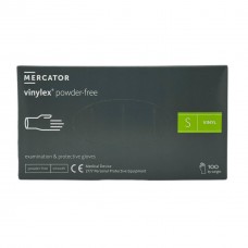 Перчатки одноразовые виниловые без пудры прозрачные Mercator Vinylex Powder Free 100 шт размер S
