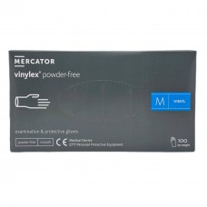 Перчатки одноразовые виниловые без пудры прозрачные Mercator Vinylex Powder Free 100 шт размер M
