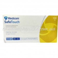 Перчатки одноразовые виниловые без пудры прозрачные Medicom 100 шт    размер М