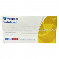 Рукавички одноразові вінілові без пудри прозорі Medicom 100 шт    розмір S