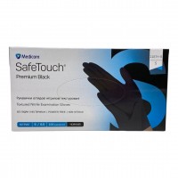 Рукавички одноразові нітрилові без пудри чорні Medicom SafeTouch Black 100 шт, 3.5 грам розмір S