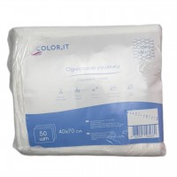 Рушники одноразові COLOReIT в упаковці розмір 40*70 спанлейс щільність 35г/м2 (50 шт/уп) білі, структура сітка 