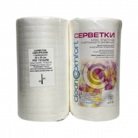 Серветки в рулоні з перфорацією CleanComfort розмір 20*30, спанлейс, щільність 40 г/м2, (100 шт), структура гладка