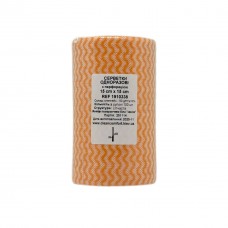 Серветки в рулоні з перфорацією CleanComfort розмір 15*15, спанлейс, щільність 50 г/м2, (100 шт),  структура сітка помаранчева хвиля