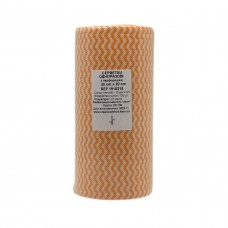 Серветки в рулоні з перфорацією CleanComfort розмір 20*20, спанлейс, щільність 50 г/м2, (100 шт), структура сітка помаранчева хвиля