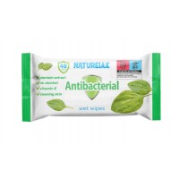 Вологі серветки в упаковці з клапаном NATURELLE antibacterial, подорожник, 48 шт