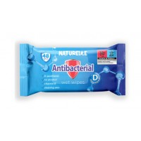 Вологі серветки в упаковці з клапаном NATURELLE antibacterial, D-pantenol, 48 шт