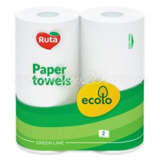 Рушники паперові в рулоні Ecolo Ruta двошарові білі, 2 рулони