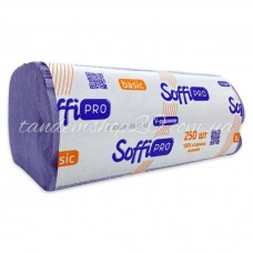 Рушники паперові V-складання SoffiPRO Basic одношарові 36г/м фіолетові 250шт, упаковка
