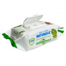 Влажные салфетки в упаковке с клапаном NATURELLE antibacterial, подорожник, 120 шт