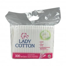 Палички ватні в поліетиленовому пакеті Lady Cotton 300 шт, 1 упаковка