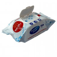 Вологі серветки в упаковці з клапаном  Summer Fresh, антибактеріальна, 120 шт