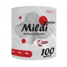 Полотенце бумажное Mildi Hundred целлюлозное белое 2-шар 435 отрыва 100 м (1шт.)