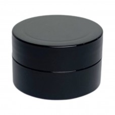 Баночка пластикова з мембраною кришкою Скін, чорна з чорною кришкою 10 мл