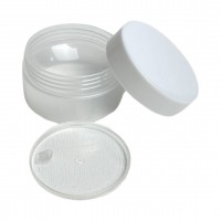 Баночка пластикова з мембраною Скін, матова з білою кришкою 10 мл