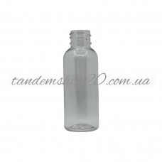 Флакон пластиковый для жидкости Глория диаметр горлышка 20 мм прозрачный БЕЗ КРЫШКИ 50 мл