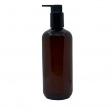 Флакон пластиковий коричневий чорний дозатор для рідини (олія, дезинфекція, мило) обʼєм 400 мл