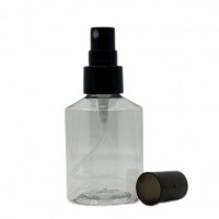 Флакон пластиковый для жидкости прозрачный крышкой спрей цвет черный 65 мл