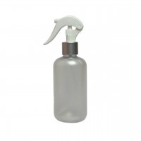 Флакон пластиковий матовий для рідини з розпилювачем колір біло-срібний 250 мл