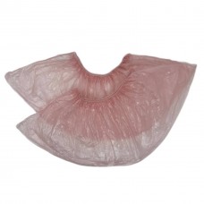 Бахилы полиэтиленовые вес  3 г (пара) 13 мкм 40*14 см 100 шт (50 пар) розово-пудровые