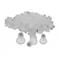 Капсы колпачки для тату чернил, красок, пигментов, пластиковые с плоским дном S 100 шт