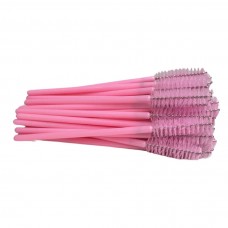 Щіточки нейлонові для брів та вій, колір рожевий, упаковка 50 шт