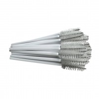 Щіточки нейлонові для брів та вій, колір білий, упаковка 50 шт