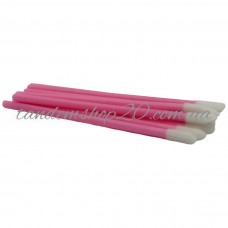 Велюровые аппликаторы (микробраши) для макияжа губной помады, ресниц, бровей и других бьюти продедур, цвет розовый 10 см, 50 шт/упаковка