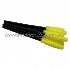 Щеточки силиконовые для бровей и ресниц цвет черно-желтые упаковка 50 шт