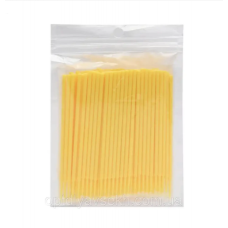 Микробраши в упаковке 100 шт, размер, желтые (аппликаторы для бровей и ресниц)