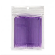 Микробраши в упаковке 100 шт, размер, фиолетовые (аппликаторы для бровей и ресниц)