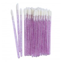 Макробраші велюрові аплікатори для брів, вій, губ БЛИСТКИ фіолетові 50 шт/упаковка