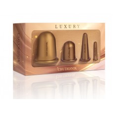 Банки вакуумные силиконовые бронзовые массажные для лица и тела CHUDESNIK, набор БМПН-4