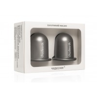 Банки вакуумні силіконові сріблясті для масажу тіла CHUDESNIK, БМП-35