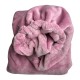 Комплект махровий на кушетку велсофт полірований, колір рожевий