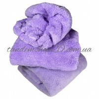 Комплект на кушетку махровий велсофт, Плед: 107 х 180 см Чохол: 80 х 220 см, колір бузковий