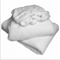 Комплект на кушетку махровий велсофт, Плед: 107 х 180 см Чохол: 80 х 220 см, колір білий