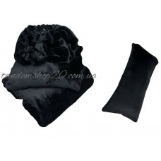 Комплект махровий з подушкою Прямокутною на кушетку велсофт полірований, колір чорний