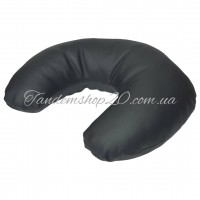 Подушка подголовник из экокожи Подкова для кушетки и массажного стола размер 35*29 цвет черный